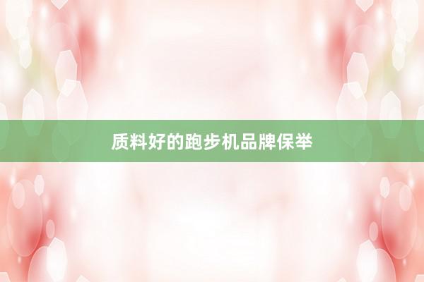 质料好的跑步机品牌保举