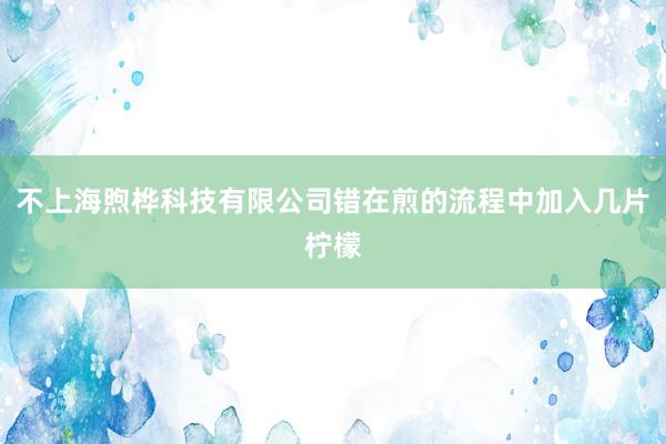 不上海煦桦科技有限公司错在煎的流程中加入几片柠檬
