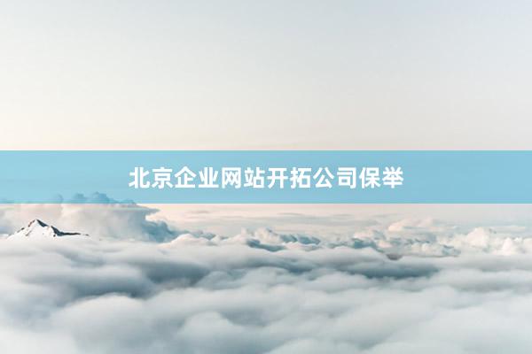 北京企业网站开拓公司保举